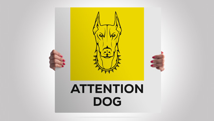 Cartello attenti al cane Dobermann