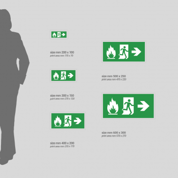 vsafety 14010 ax-r segno Ultima uscita antincendio con uomo lasciata, 1 mm in plastica rigida, paesaggio, 300 mm x 100 mm, colore: verde
