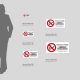 Cartello Plex orizzontale Vietato fumare con legge: misure