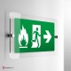 Cartello plexiglass su parete con distanziatori: Uscita d'emergenza antincendio rettangolare 2-1