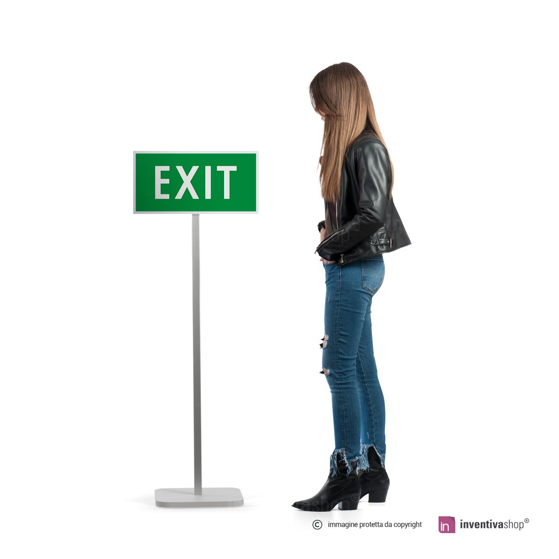 Vsafety Way Out cartello per porta - orizzontale - 300 mm x 100 mm