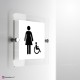 Cartello plexiglass su parete con distanziatori: Bagno Donne e disabili Classic