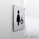Cartello alluminio su parete con distanziatori: Bagno Donne e disabili Bold
