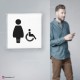 Cartello plexiglass su parete con distanziatori: Bagno Donne e disabili Bold