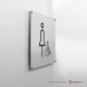 Cartello alluminio su parete con distanziatori: Bagno Donne e disabili Line