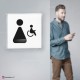 Cartello plexiglass su parete con distanziatori: Bagno Donne e disabili Triangle 