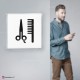 Cartello plexiglass su parete con distanziatori: Salone barba e capelli