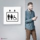 Cartello plexiglass su parete con distanziatori: Ascensore Classic Uomo Donna e Disabile