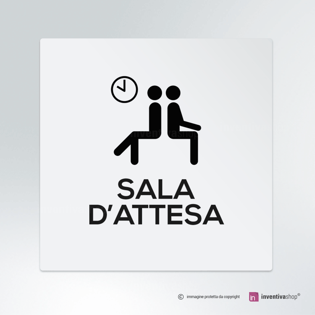 CARTELLO SALA DI ATTESA O ASPETTO Vector | Adobe
