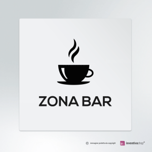 Cartello multi-materiale: Zona Bar