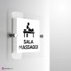 Cartello plexiglass su parete con distanziatori: Sala massaggi
