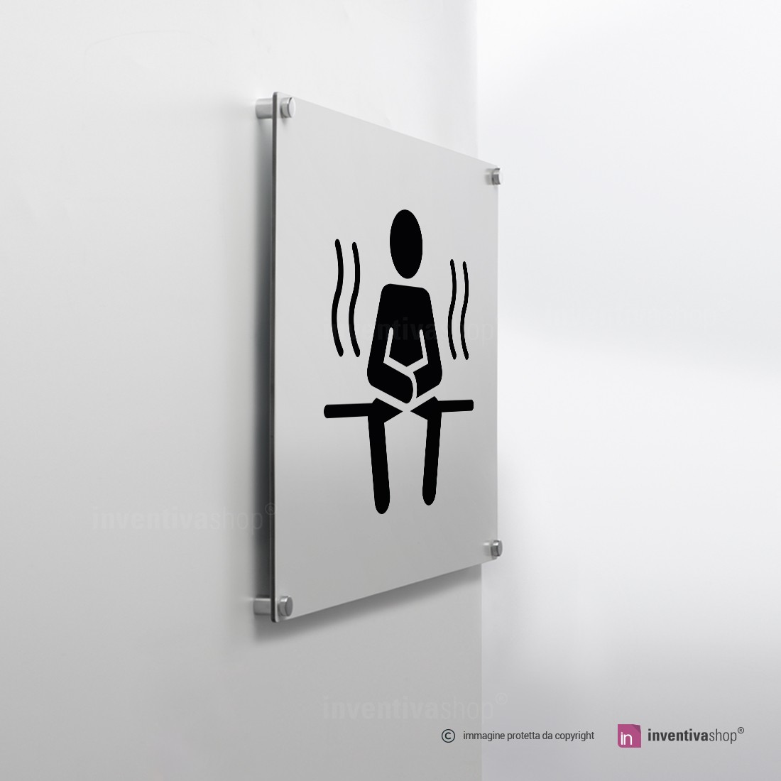 Targa autoadesivo in alluminio - Uscita | 240x80 mm | Ofform Design Originale | No.10527-S