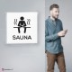 Cartello plexiglass su parete con distanziatori: Sauna