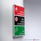 Cartello alluminio su parete con distanziatori: Non usare l'ascensore in caso di incendio
