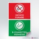  Adesivo Vietato fumare, sigarette elettroniche permesse