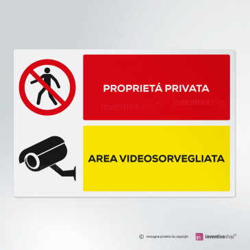 Aua Signaletique Piastra Preforata con Angoli ArrotondatiPrivate Property Defense To Enter Pvc, 300 X 210 Mm