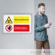  Cartello plexiglass (cm 60 x 40) su parete con distanziatori: Pericolo radiazioni, vietato l'ingresso ai non autorizzati