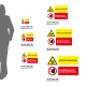 Cartello Pericolo radiazioni: vietato l'ingresso ai non autorizzati: misure adesivo / alluminio