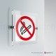 Cartello plexiglass su parete con distanziatori: Vietato fumare P002