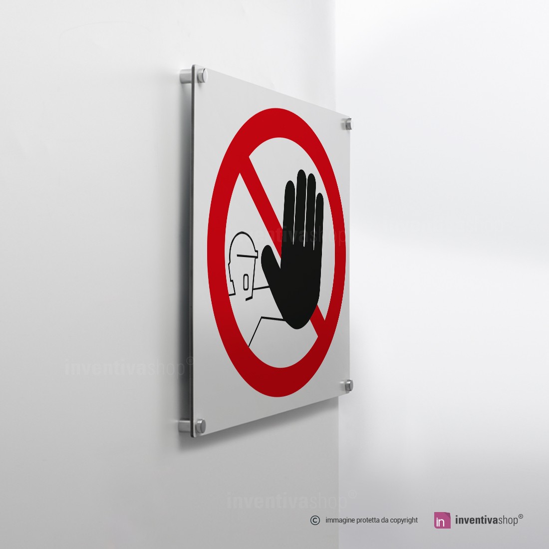 Cartello In Plastica Rigida A5 (1 Mm) "No Exit - Vietato Uscire", Conforme Norme Sicurezza, Lingua Italiana Non Garantita