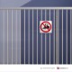 Cartello alluminio con supporto per cancello: Divieto di transito ai carrelli elevatori e altri veicoli industriali P006