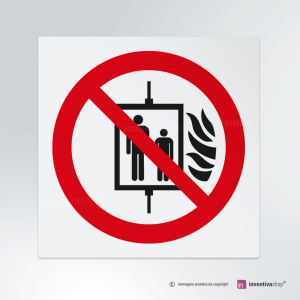  Cartello multi-materiale: Vietato usare l'ascensore in caso di incendio P020