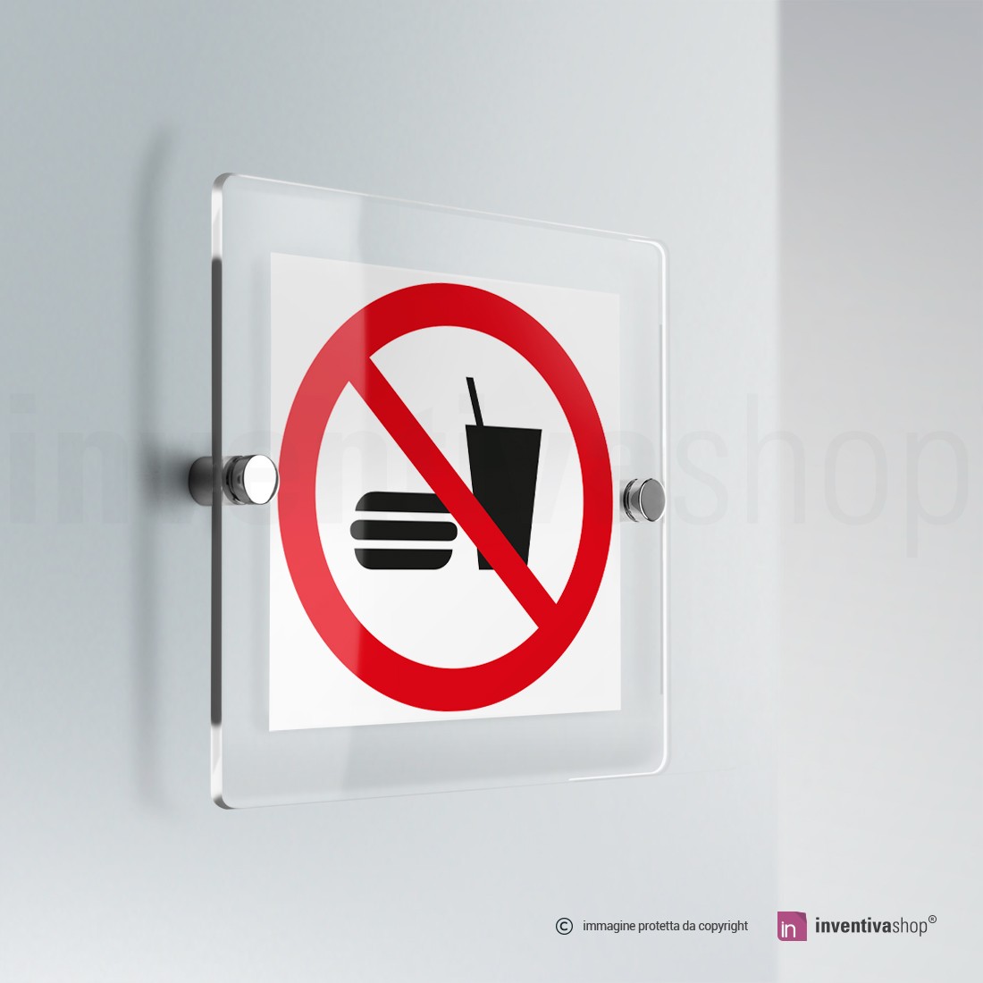 Cartello Divieto Di Mangiare O Bere – AUA SIGNALETIQUE P022-AI, Norma ISO 7010, In Vinile Adesivo, PVC O Alluminio - 5