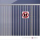 Cartello alluminio con supporto per cancello o ringhiera: Vietato calpestare o sostare qui P024