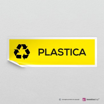 Adesivo Plastica per raccolta differenziata mod.A: finitura Bianco
