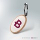 Portachiavi personalizzato in legno: ovale con logo stampato
