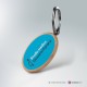 Portachiavi personalizzato in legno: ovale con logo stampato