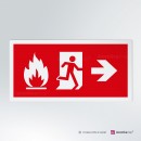 Adesivo Uscita d'emergenza incendio direzionale rettangolare 2-1