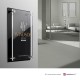 Targa hotel DualPlate Verticale: fondo plexiglass nero lucido