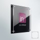 Targa professionale in plexiglass DualPlate quadrata: fondo alluminio nero opaco