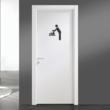 VSafety Cartello Per Porta Bagno Uomo - Adesivo Vinile Orizzontale 'Gents' 300x100 Mm, Nero