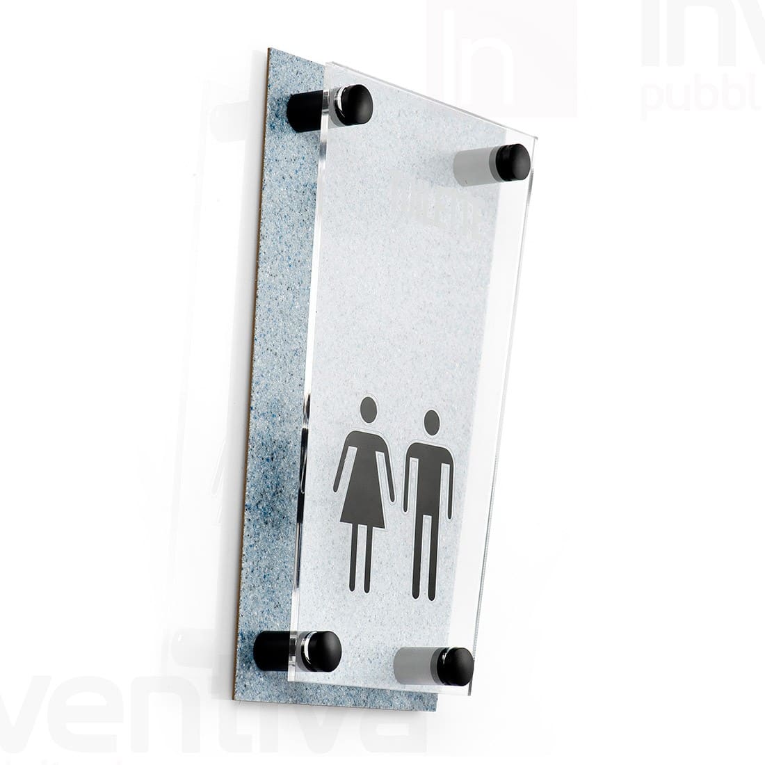 Segno del Bagno, Cartello per Porta del Bagno, Targa WC, Adesivi WC