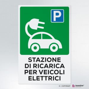 Cartello parcheggio veicoli elettrici: multi-materiale