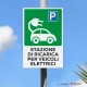 Cartello Dibond per palo: parcheggio veicoli elettrici