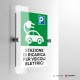 Cartello Plexiglass: parcheggio veicoli elettrici