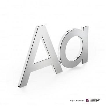 Lettere ABS silver spazzolato + plexiglass trasparente