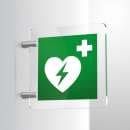 Cartello Plex: Defibrillatore E010 bifacciale