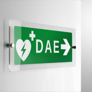 Cartello Plex: DAE Defibrillatore direzionale monofacciale