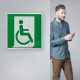Cartello Plex: Uscita d'emergenza disabili sx E030 Destra monofacciale