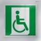 Cartello Plex: Uscita d'emergenza disabili sx E030 Destra monofacciale