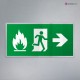 Cartello Plex: Uscita emergenza con fiamma monofacciale