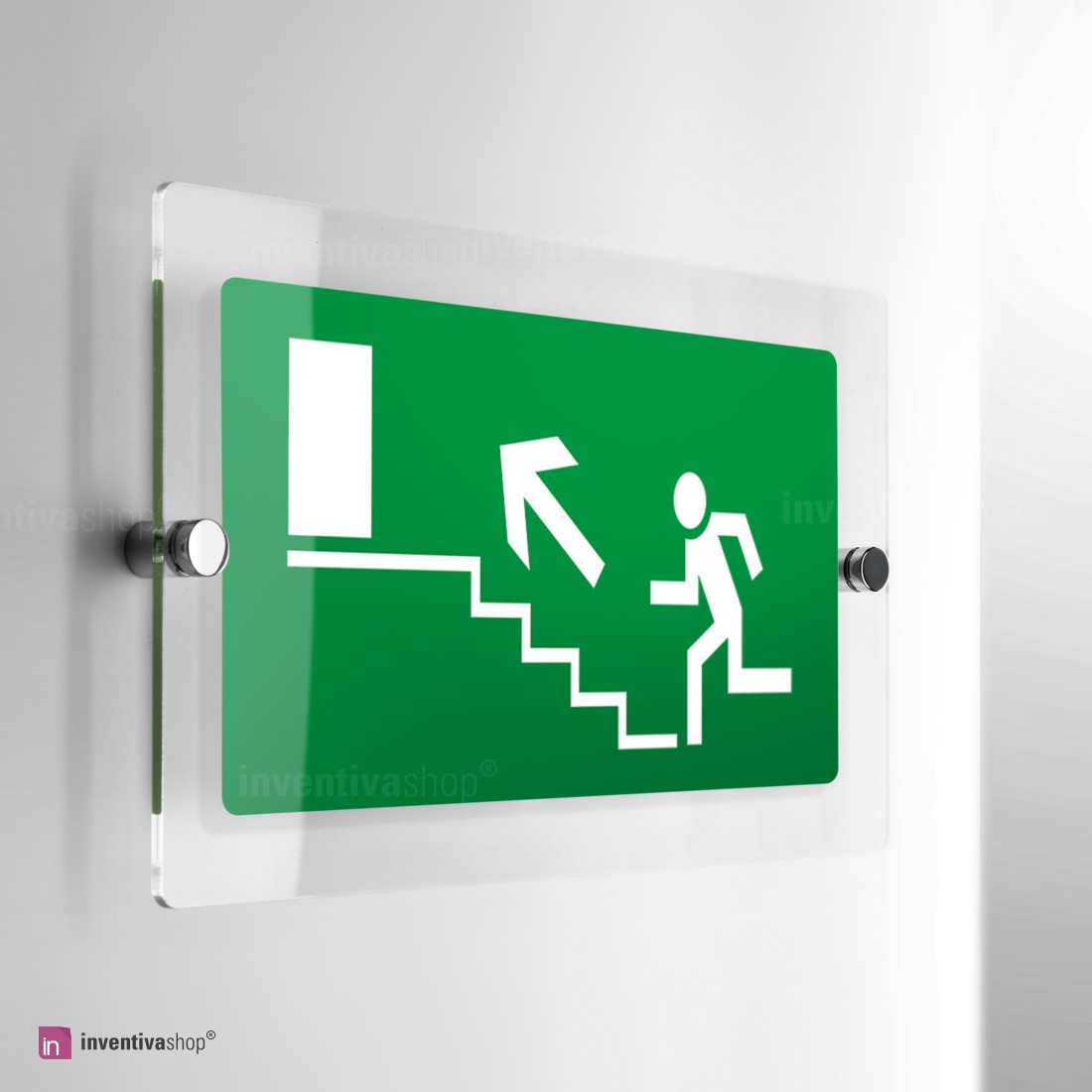 VSafety 14012AX-R, cartello per uscita di sicurezza con scritte Fire exit/Keep clear (lingua italiana non garantita), 1 mm, in plastica rigida, | Leroy Merlin