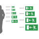 Cartello Plex: Uscita porta di emergenza rettangolare rapporto 2 a 1