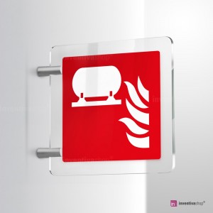 Cartello Plex: Installazione fissa antincendio F012 bifacciale