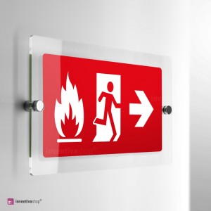 Cartello Plex: Uscita emergenza antincendio monofacciale