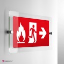 Cartello Plex: Uscita emegenza antincendio monofacciale